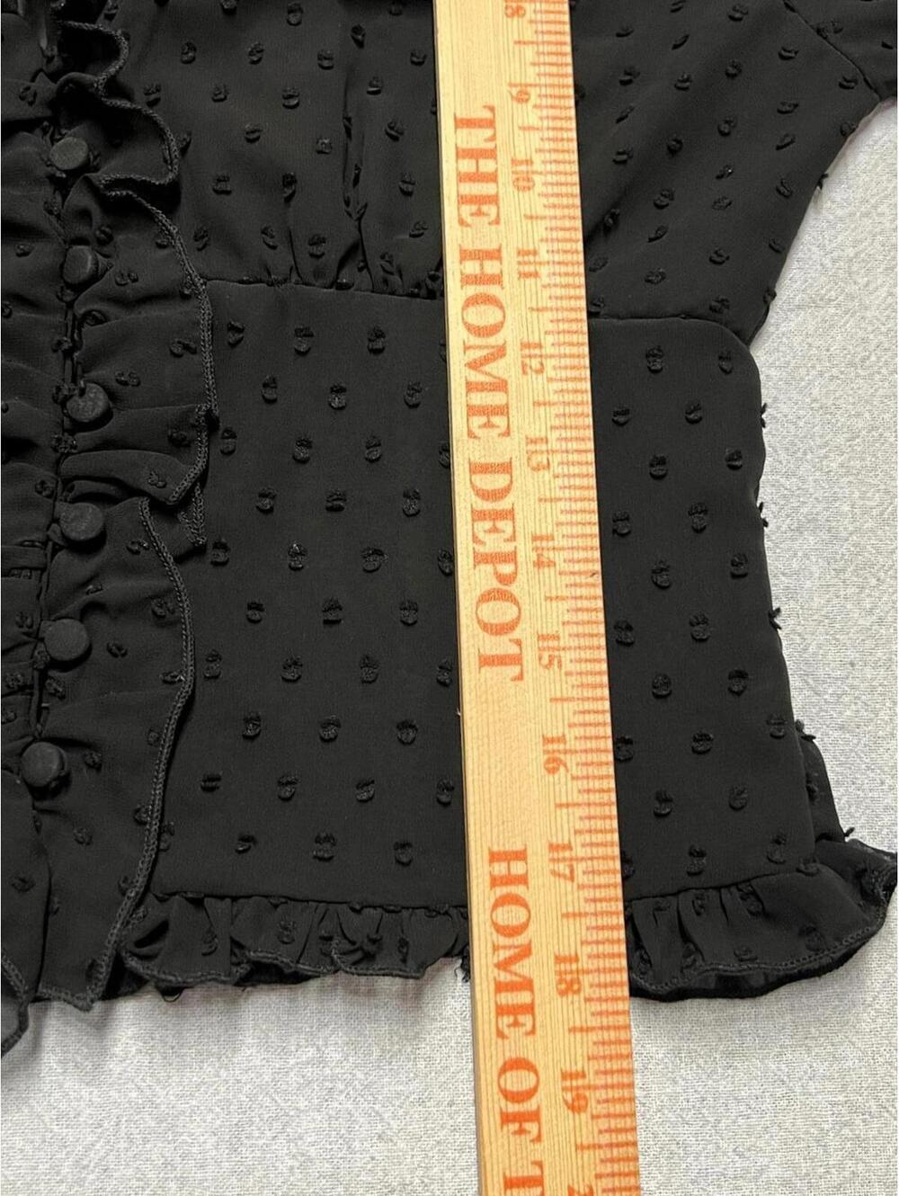Free People Sheer Coquette Swiss Dot Ruffle Blouse Whimsigoth Coquette (Small) - Picture 8 of 8